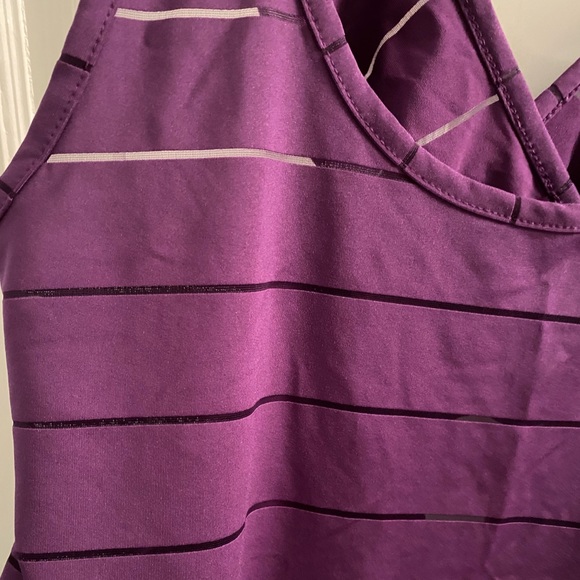 NWT C9 Champion Sheer Stripes Crisscross Back Ruffled Strap Tank Top - Picture 2 of 9